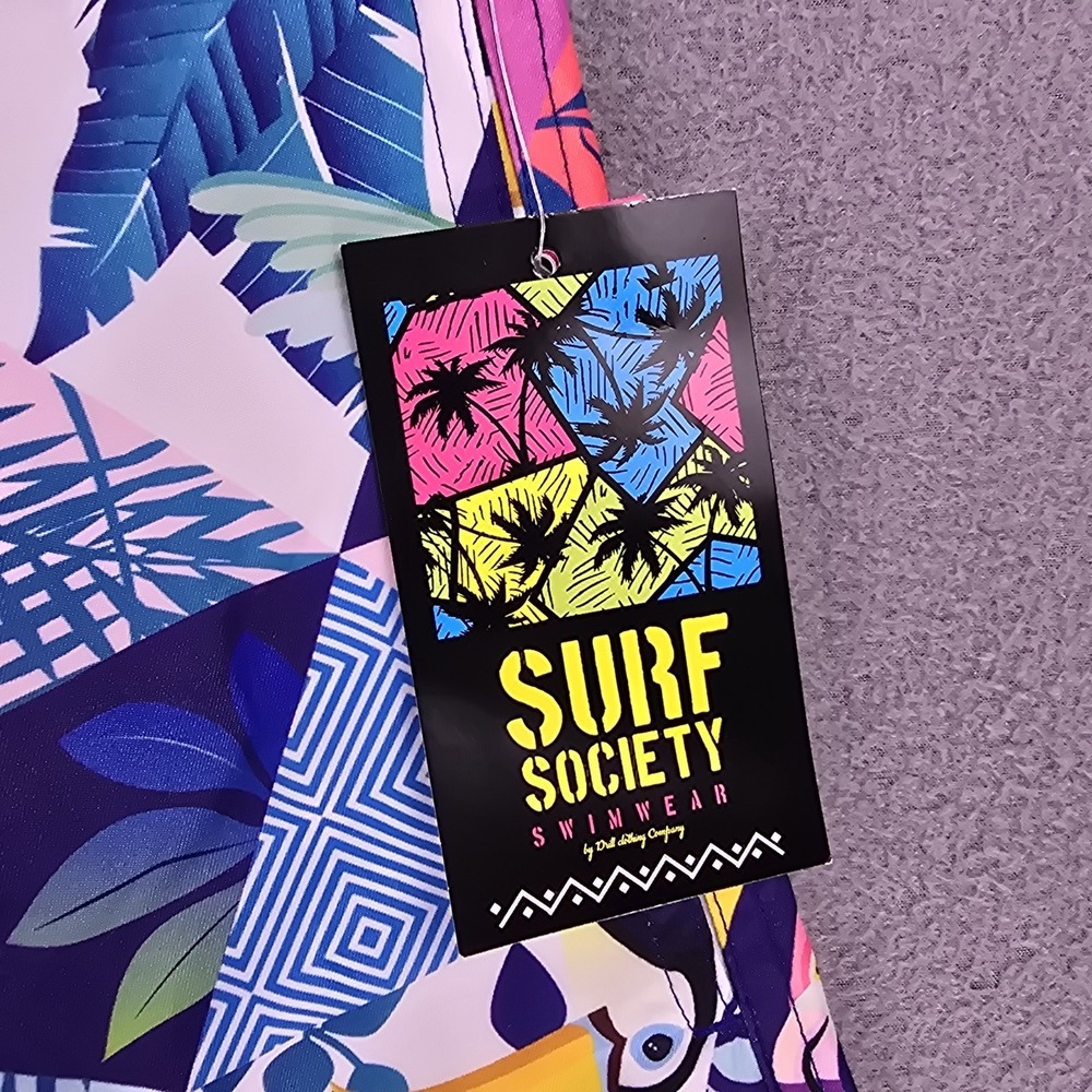 New Surf Society Swim Trunks Men's Large Geometric Summer Art Beach Cruise Pool - Picture 5 of 12